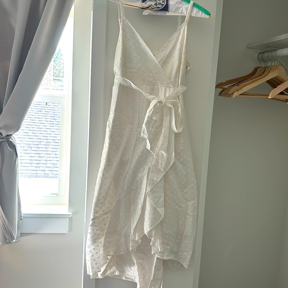 White maternity dress with straps polka dot cotton - Picture 2 of 4